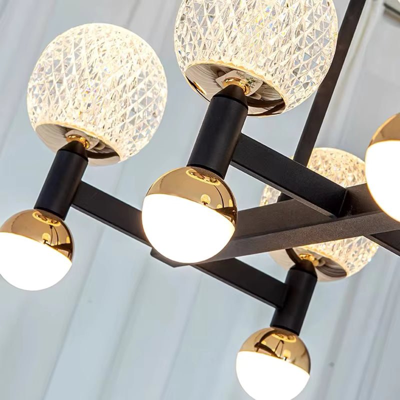 Modern Black Linear Dining Room Chandelier 12/16 Lights - 16 LightWarm White 3000KTrivellolab