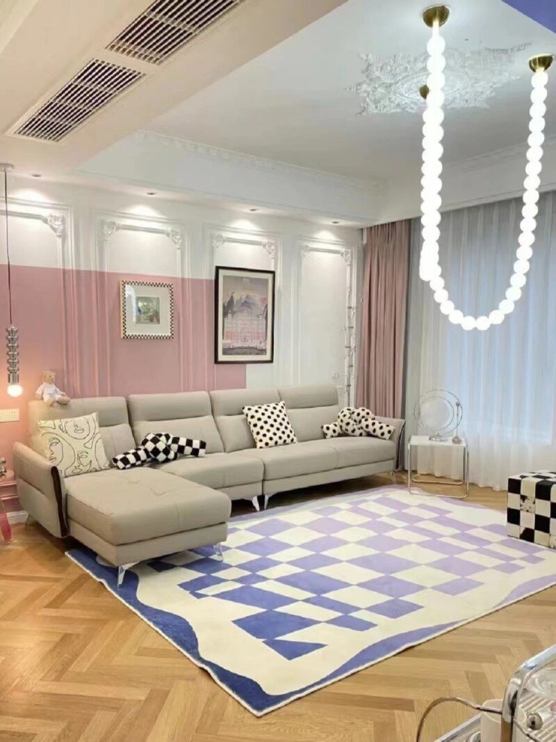 Modern Creative Pearl Necklace Chandelier - 12 Pearls/L78.7"With Metal DividerWarm LightTrivellolab