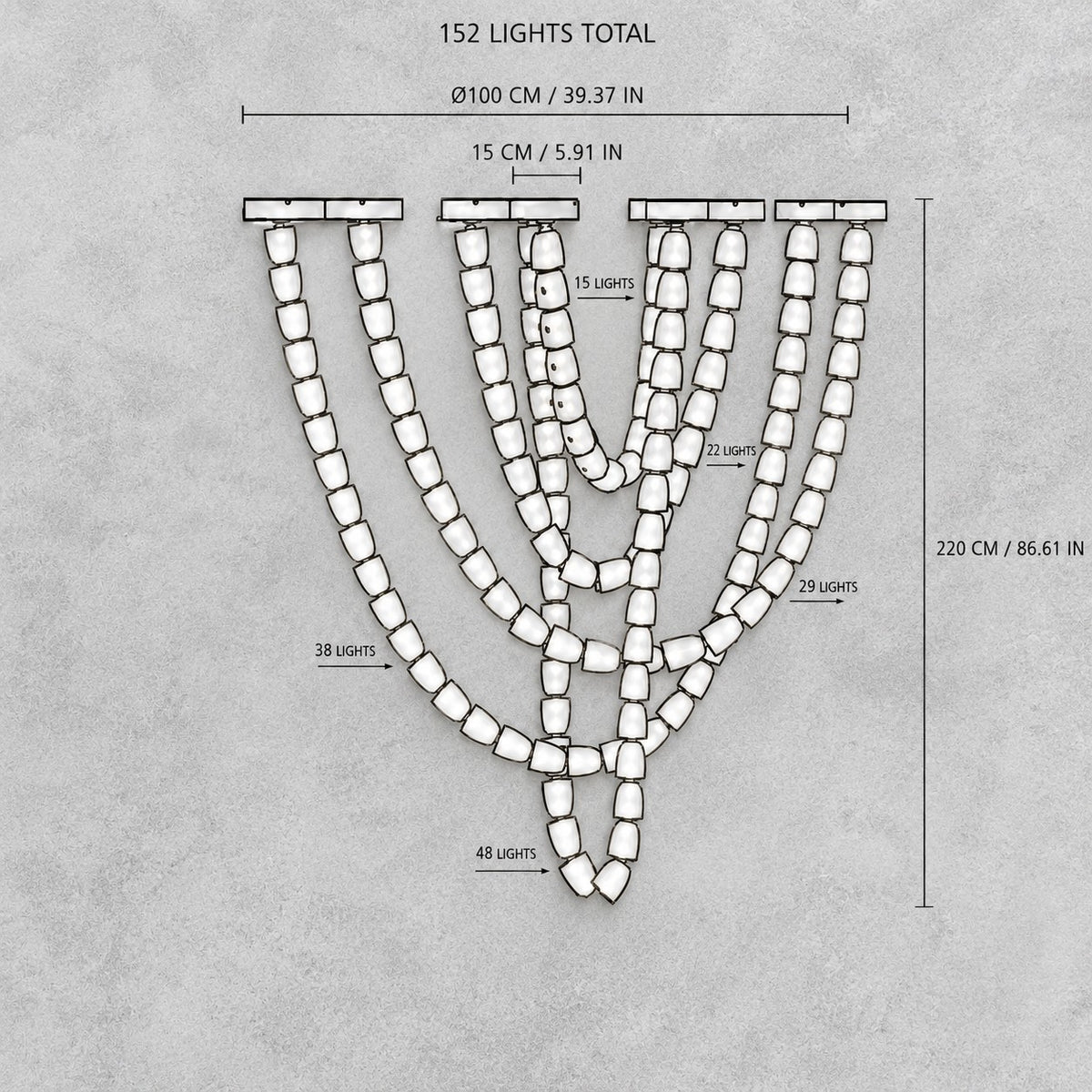 Modern Crystal Versailles Veil  Chandelier