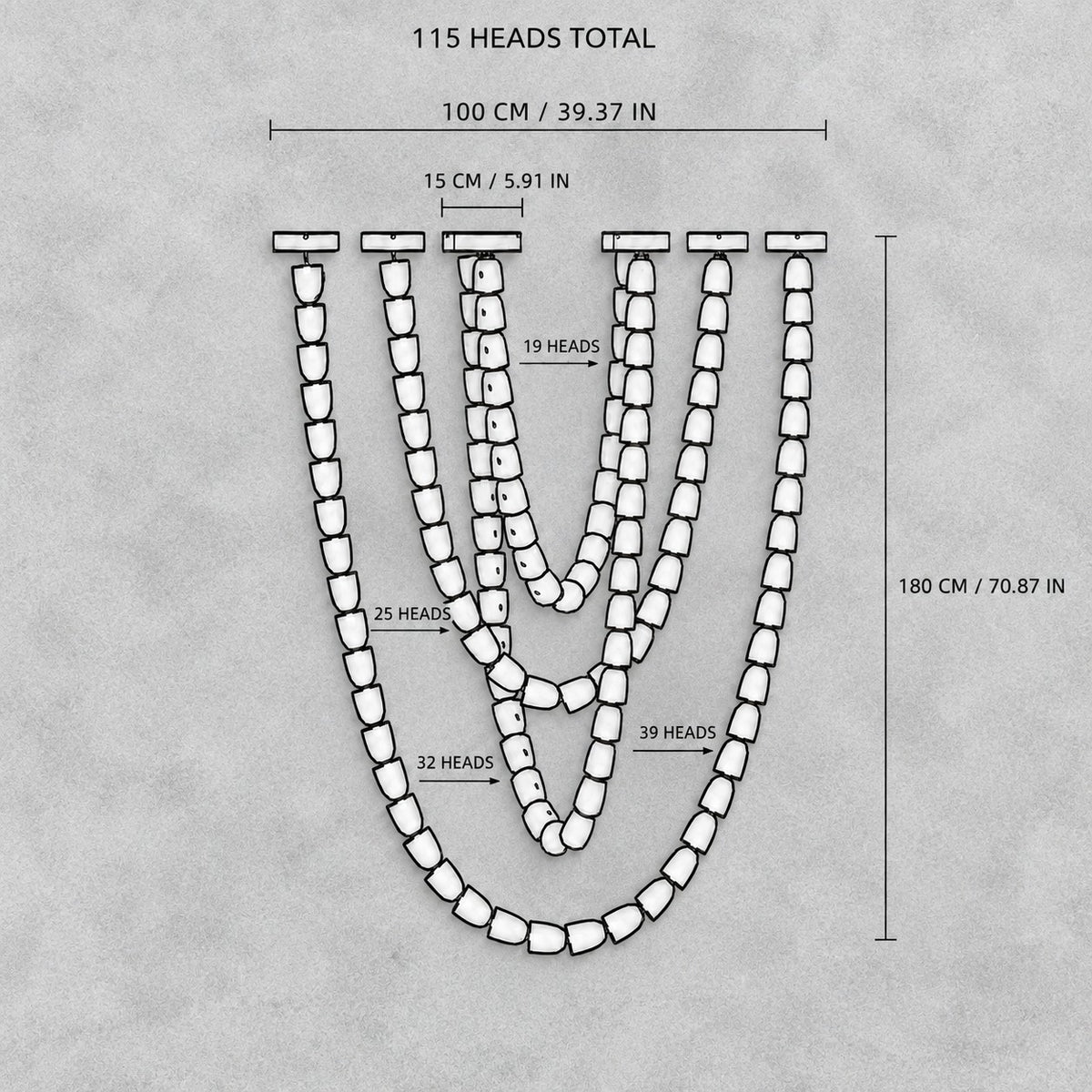 Modern Crystal Versailles Veil  Chandelier