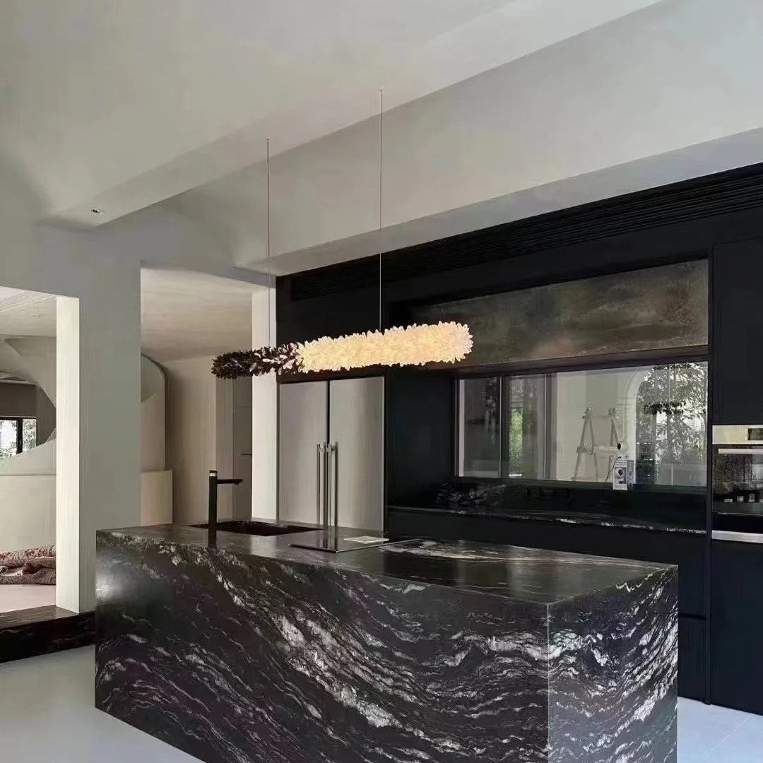 Modern Linear Natural Crystal Stick Chandelier - L47.2"*H6.3"Warm LightTrivellolab