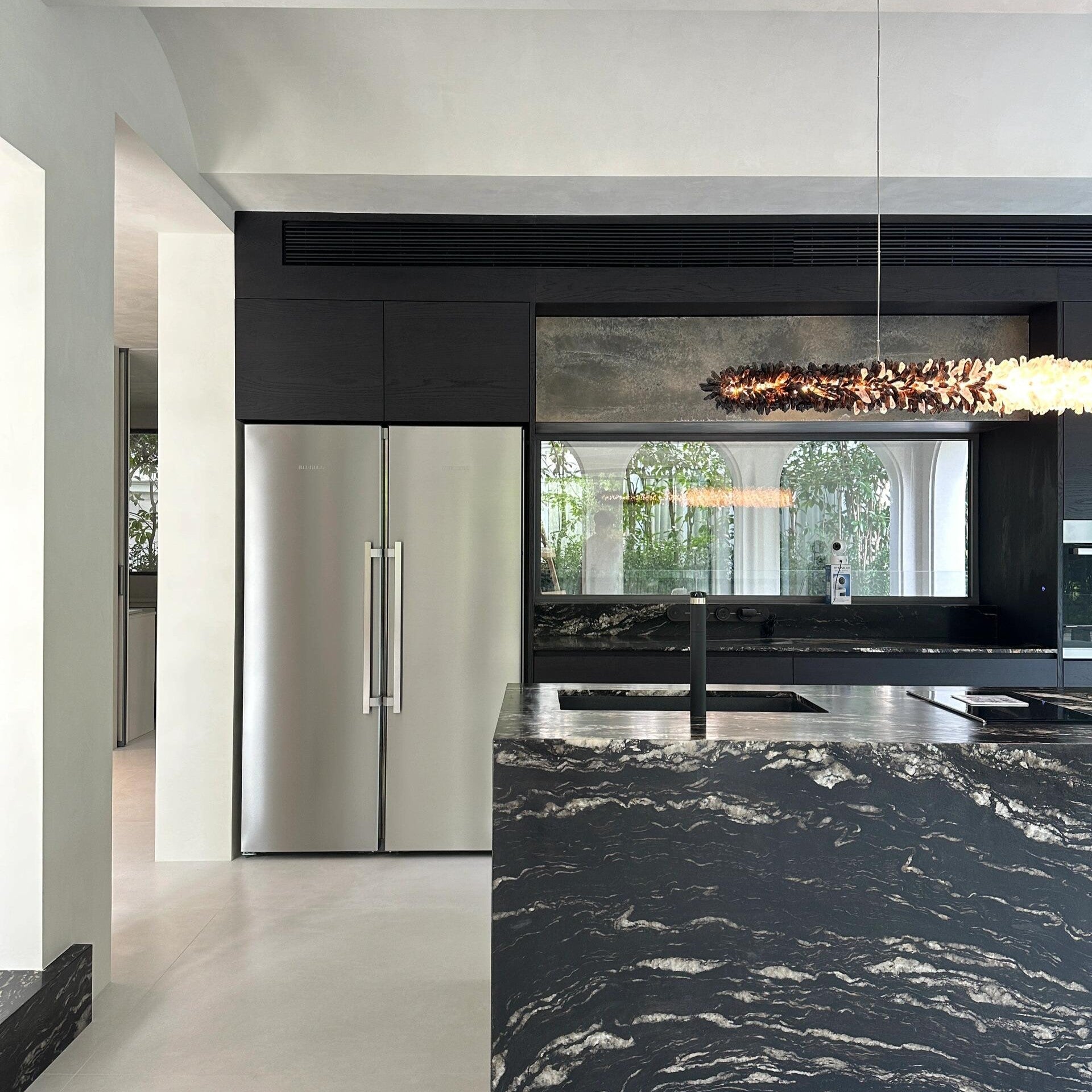 Modern Linear Natural Crystal Stick Chandelier - L47.2"*H6.3"Warm LightTrivellolab