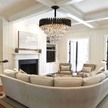 Modern Luxury Multi - Tier Oval/Round Crystal Tiered Chandelier - Oval/L31.5"*W11.8"*H11.8"/3 TiersWarm LightTrivellolab