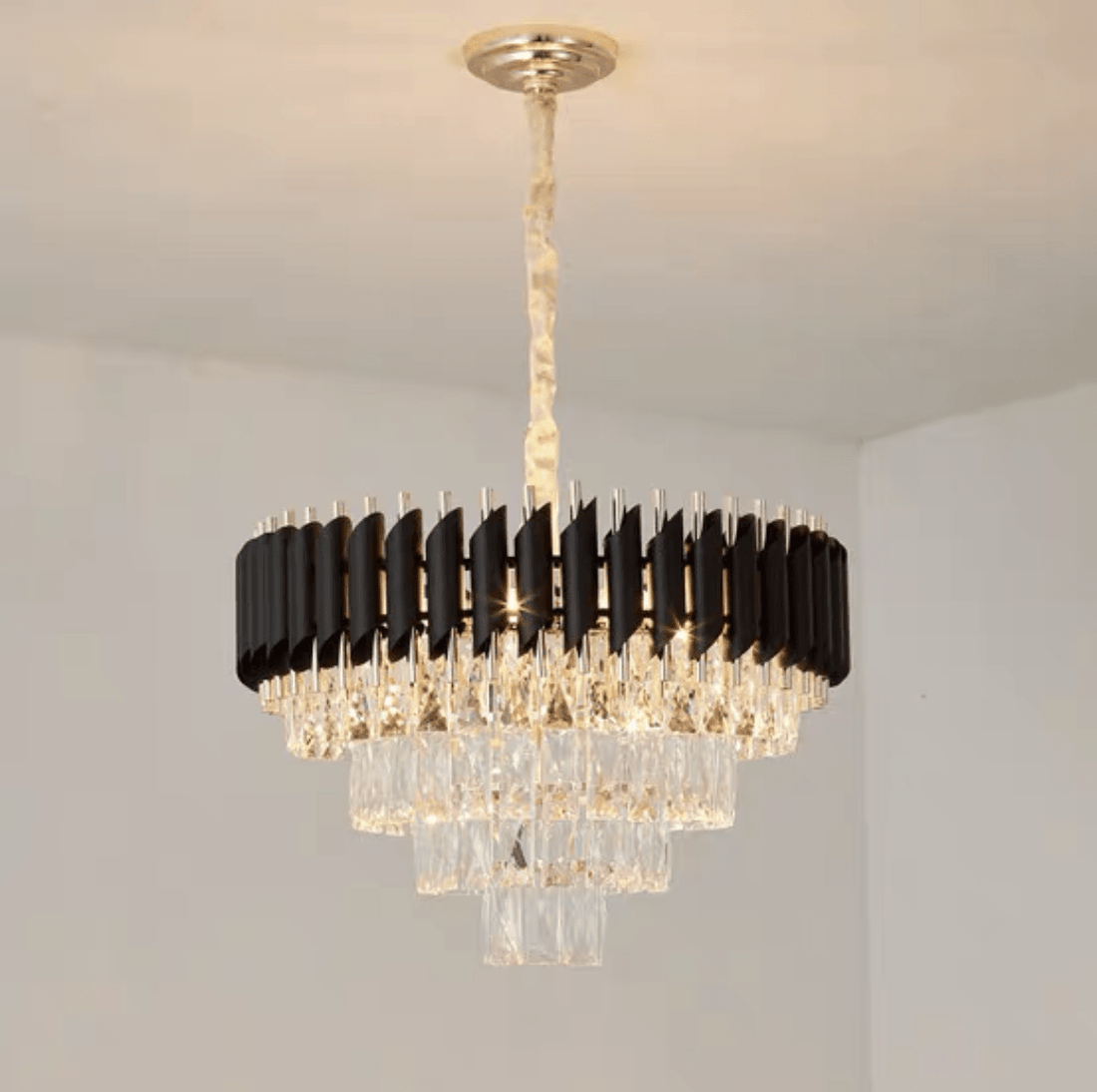 Modern Luxury Multi - Tier Oval/Round Crystal Tiered Chandelier - Oval/L31.5"*W11.8"*H11.8"/3 TiersWarm LightTrivellolab