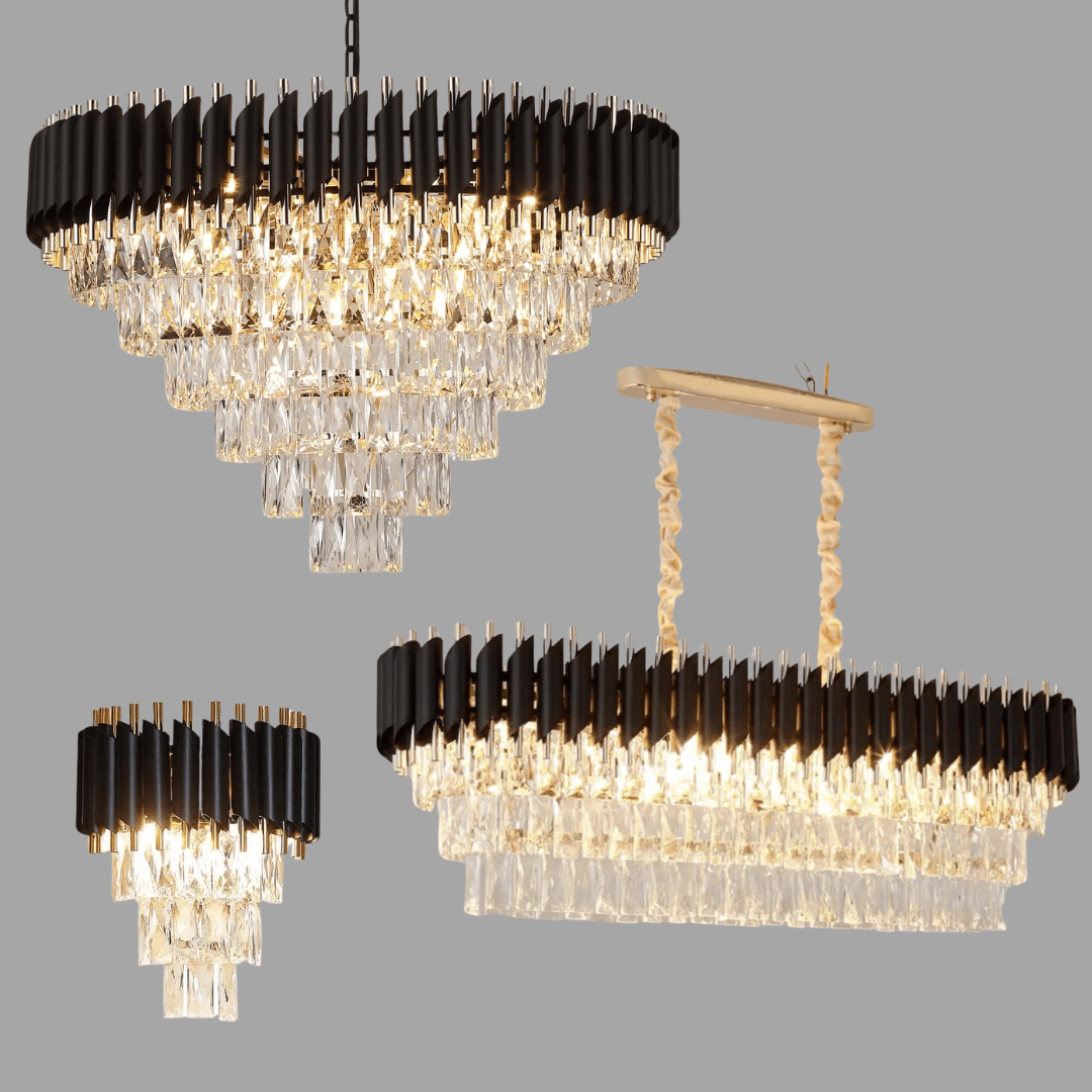 Modern Luxury Multi - Tier Oval/Round Crystal Tiered Chandelier - Oval/L31.5"*W11.8"*H11.8"/3 TiersWarm LightTrivellolab