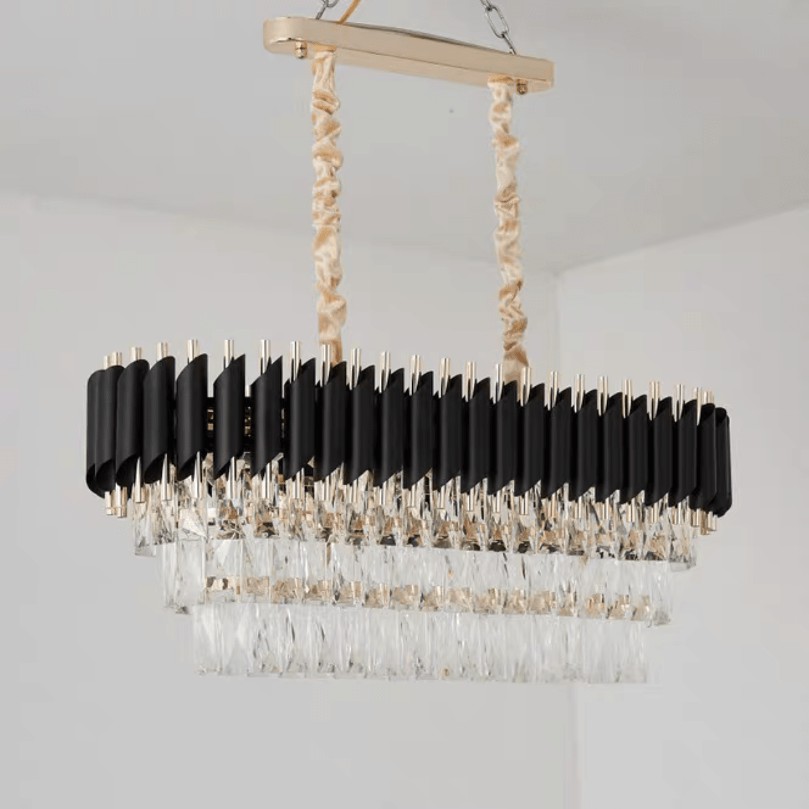 Modern Luxury Multi - Tier Oval/Round Crystal Tiered Chandelier - Oval/L31.5"*W11.8"*H11.8"/3 TiersWarm LightTrivellolab