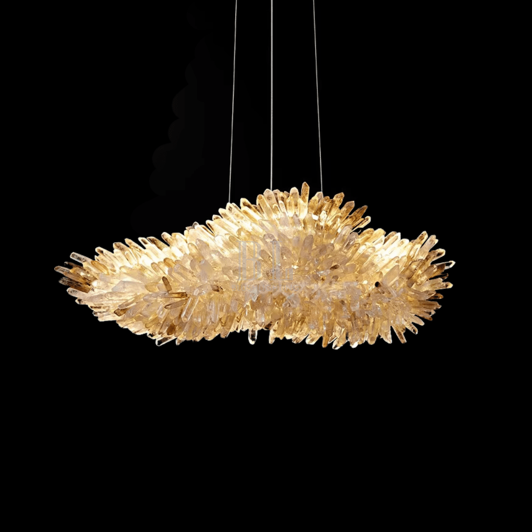 Modern Natural Crystal Wing Chandelier - L25.6"*H10.2"(L65cm*W26cm)AmberWarm LightTrivellolab