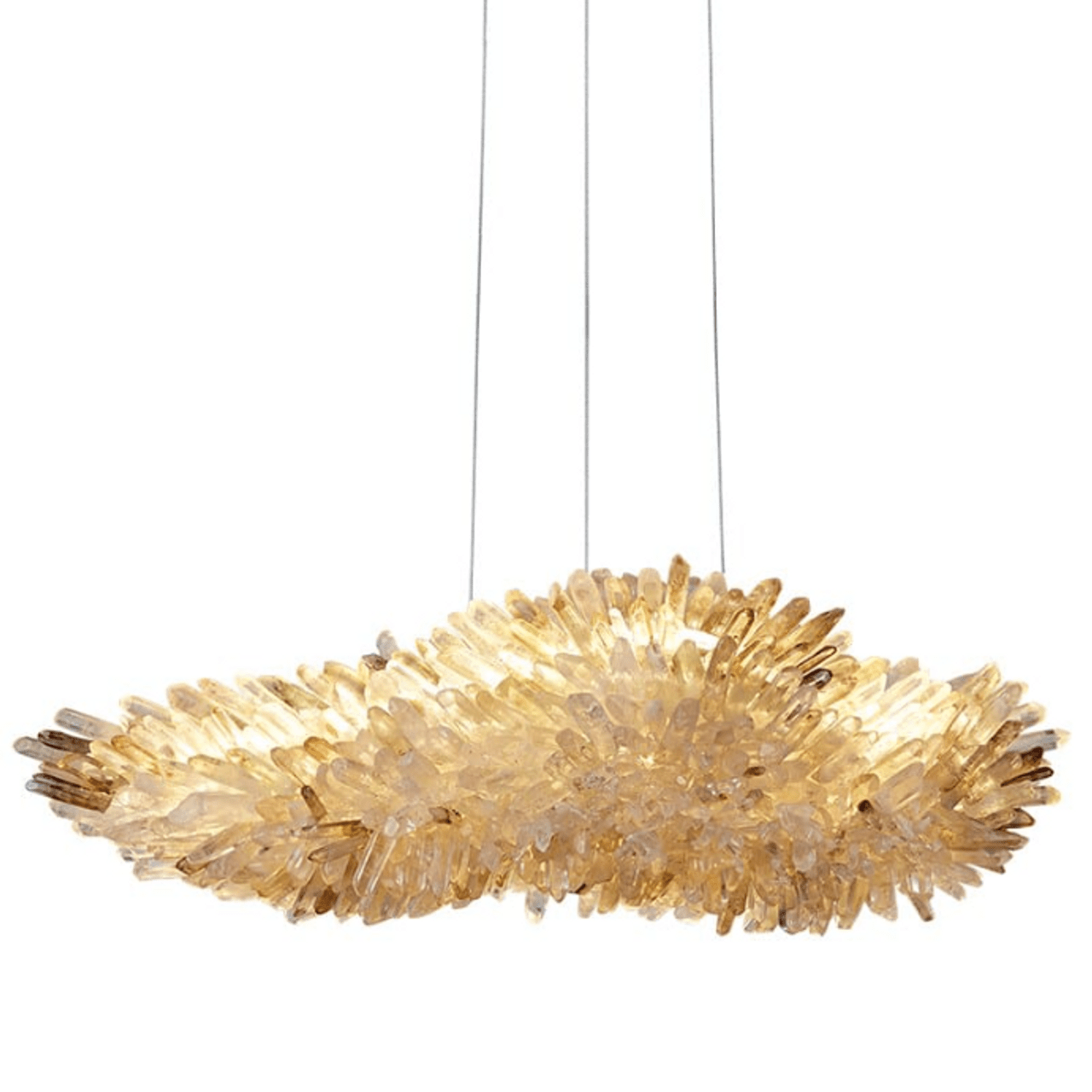 Modern Natural Crystal Wing Chandelier - L25.6"*H10.2"(L65cm*W26cm)AmberWarm LightTrivellolab