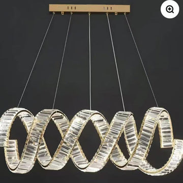 Modern Ring Crystal Chandelier for Dining Room - BrassCustomized 59''Trivellolab