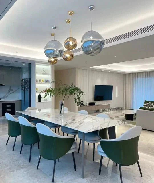 Modern Rock Glass Special Shape Pendant Lighting - D7.87''GoldWarm LightTrivellolab