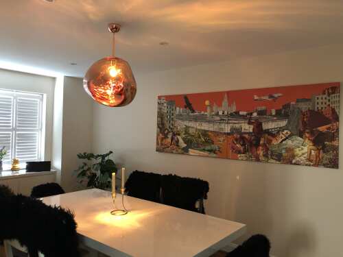 Modern Rock Glass Special Shape Pendant Lighting - D7.87''GoldWarm LightTrivellolab
