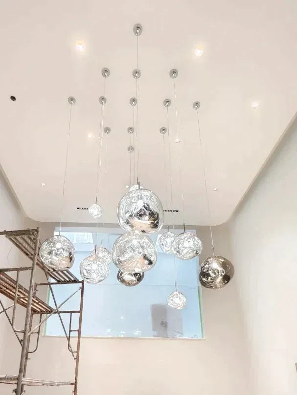 Modern Rock Glass Special Shape Pendant Lighting - D7.87''GoldWarm LightTrivellolab