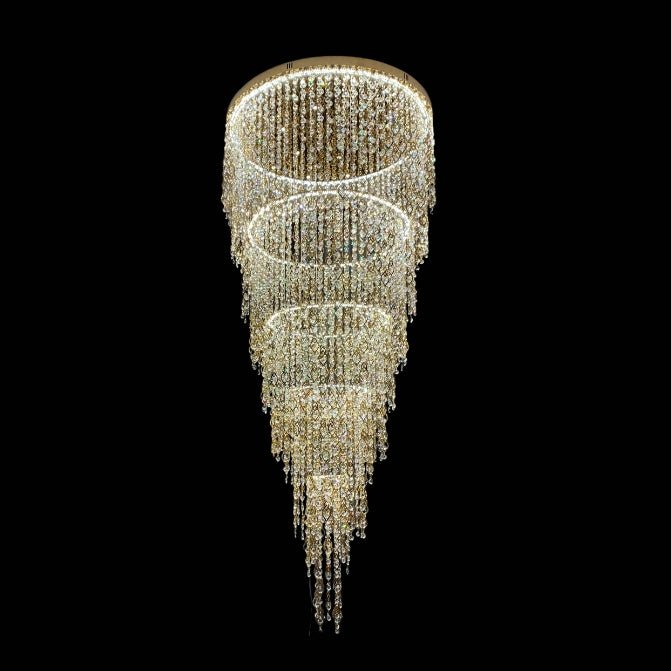 Modern Round 5 - Layer Crystal Tassel Chandelier for Villa/Staircase/Foyer/Living Room - D39.37''*H94.48''(D100cm*H240cm)/62.2kgWarm LightTrivellolab