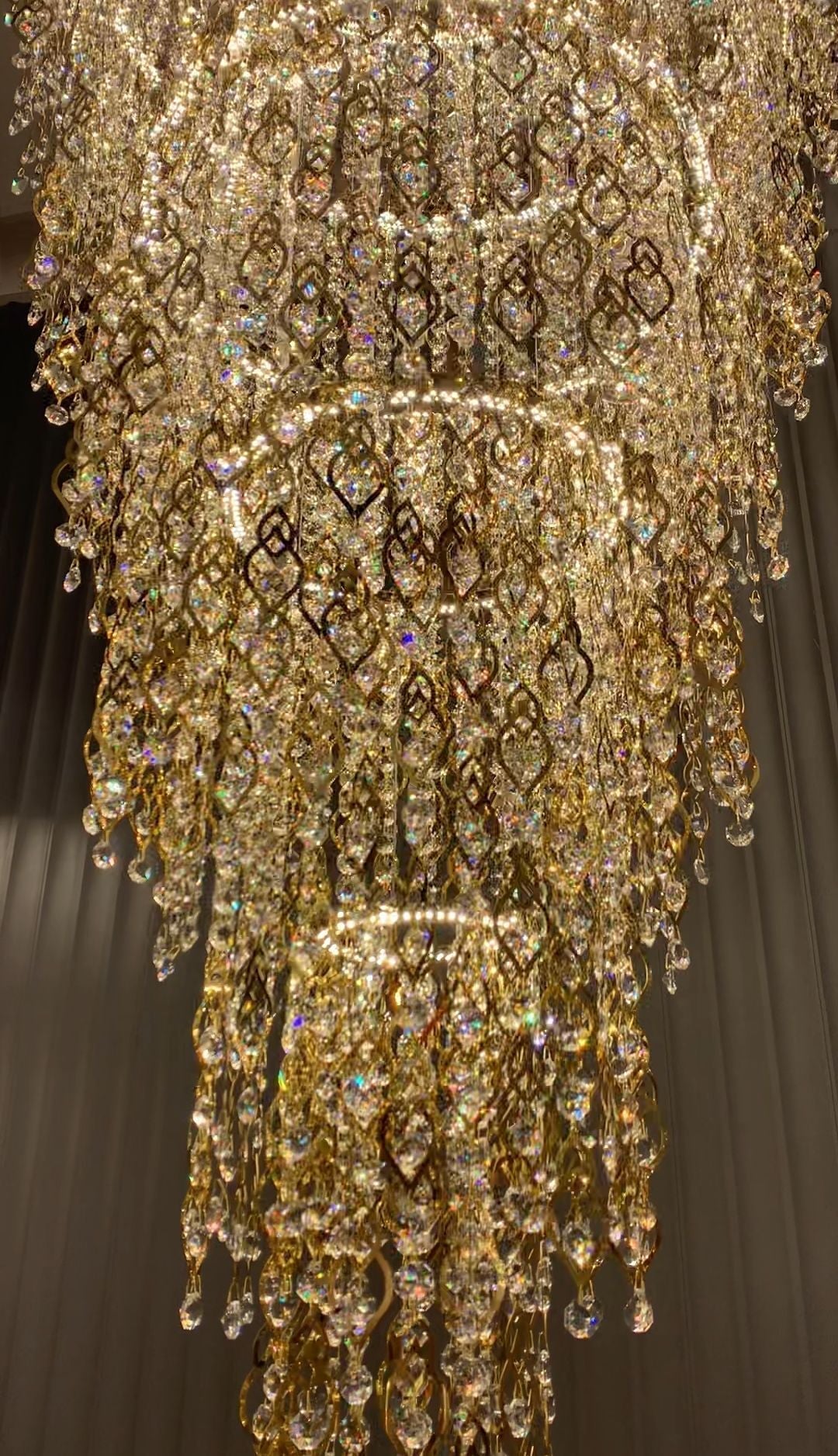 Modern Round 5 - Layer Crystal Tassel Chandelier for Villa/Staircase/Foyer/Living Room - D39.37''*H94.48''(D100cm*H240cm)/62.2kgWarm LightTrivellolab