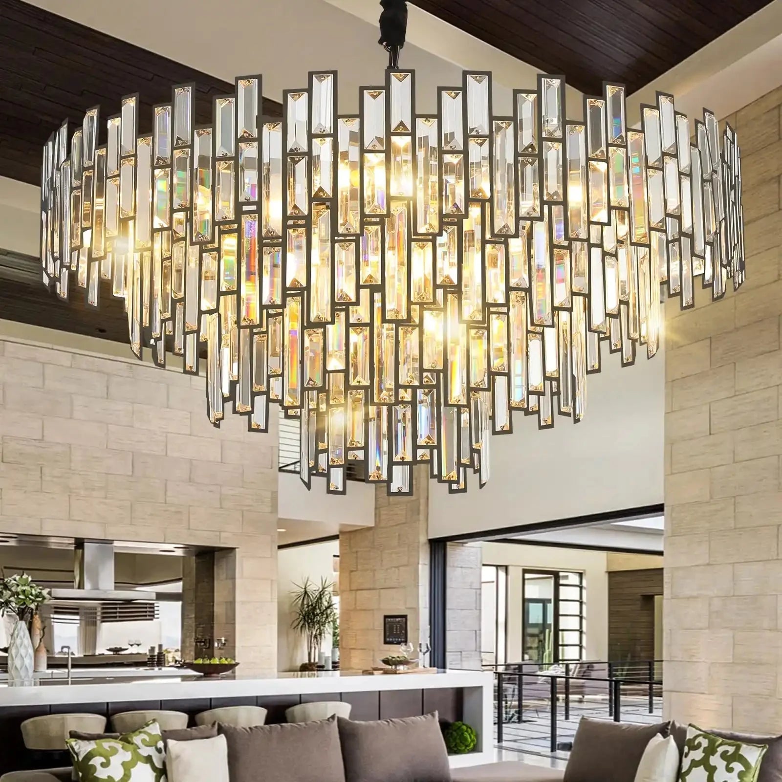 Modern Round Luxury K9 Crystal Chandelier for Dining Room Entryway Foyer