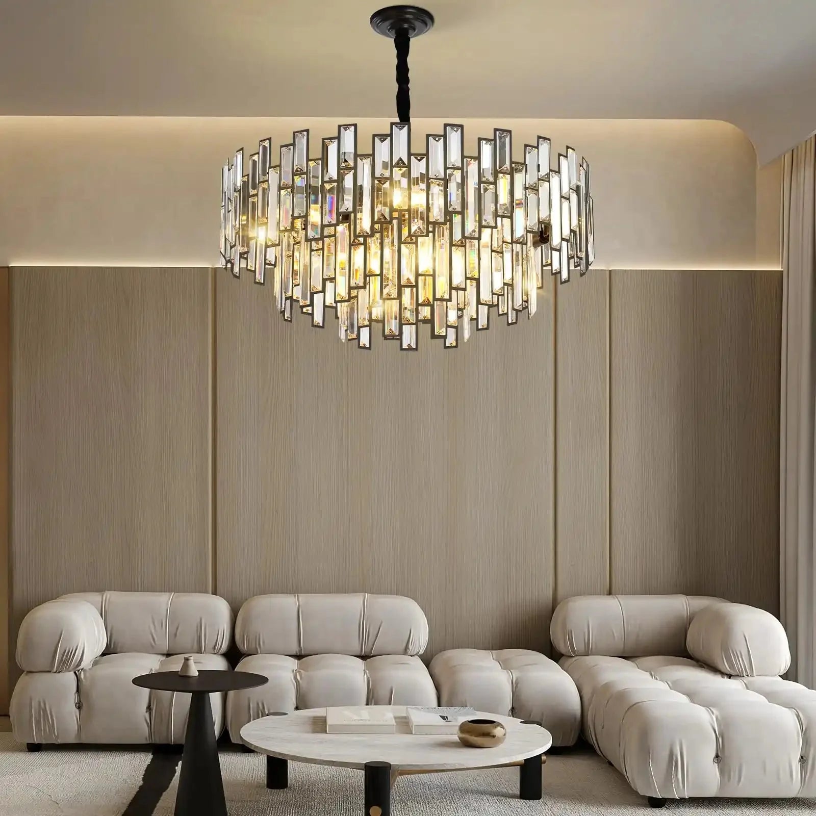 Modern Round Luxury K9 Crystal Chandelier for Dining Room Entryway Foyer