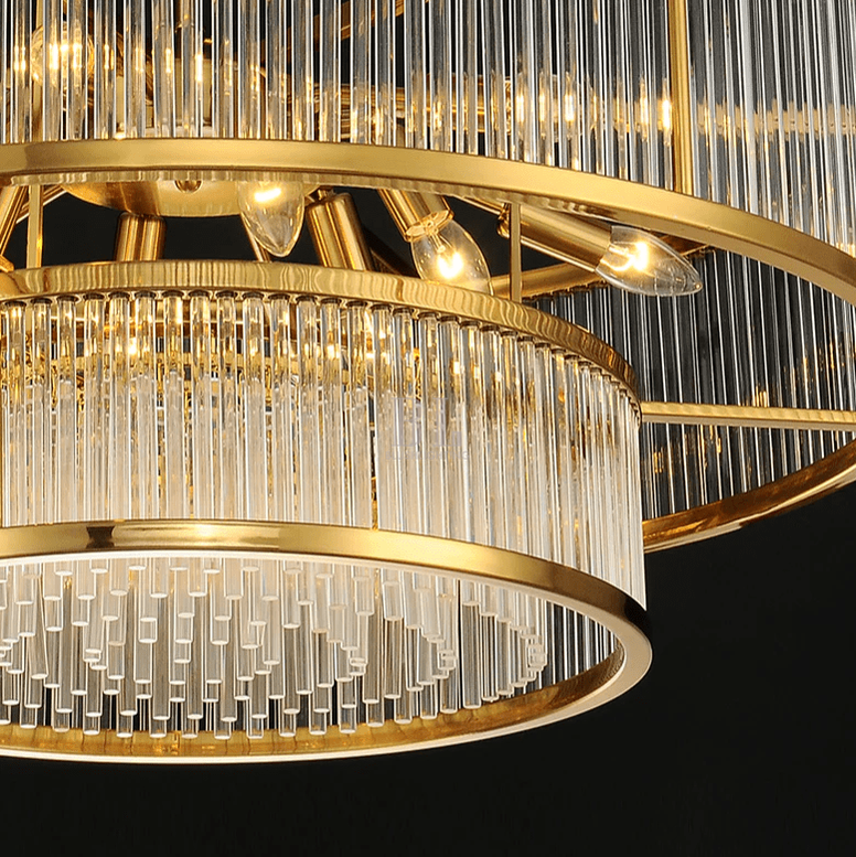 Modern Round/Rectangular Glass Rods Chandelier - Rectangular/L59.1"*H11.8"Warm LightTrivellolab