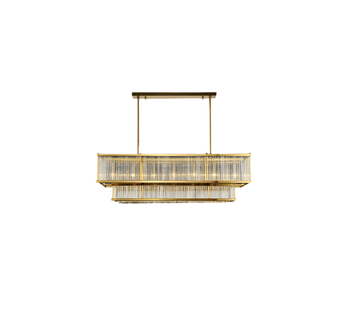 Modern Round/Rectangular Glass Rods Chandelier - Rectangular/L59.1"*H11.8"Warm LightTrivellolab