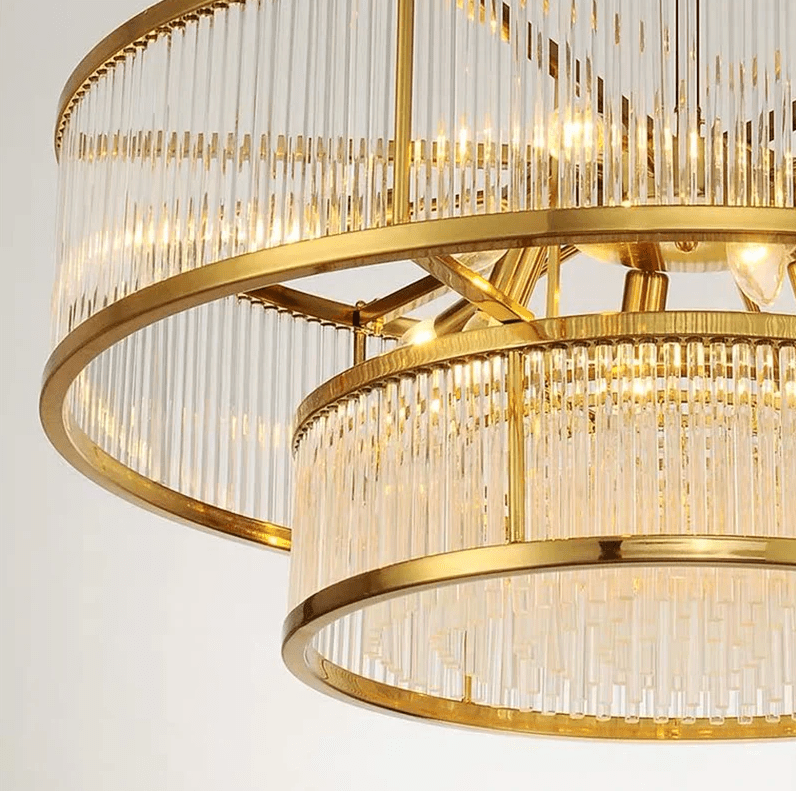 Modern Round/Rectangular Glass Rods Chandelier - Rectangular/L59.1"*H11.8"Warm LightTrivellolab