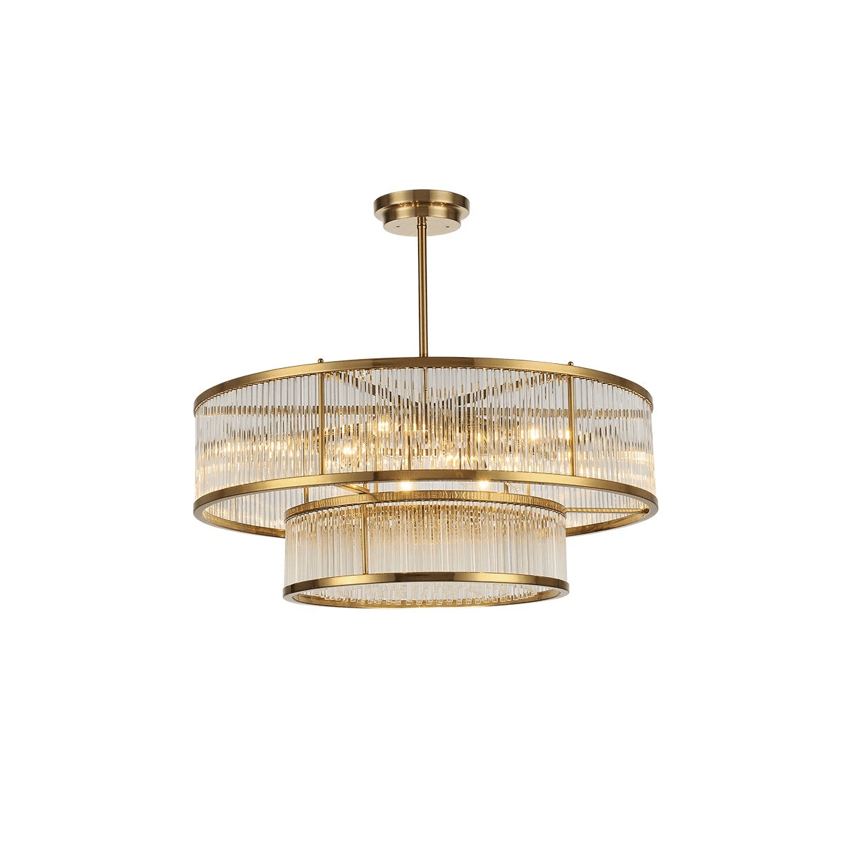 Modern Round/Rectangular Glass Rods Chandelier - Rectangular/L59.1"*H11.8"Warm LightTrivellolab