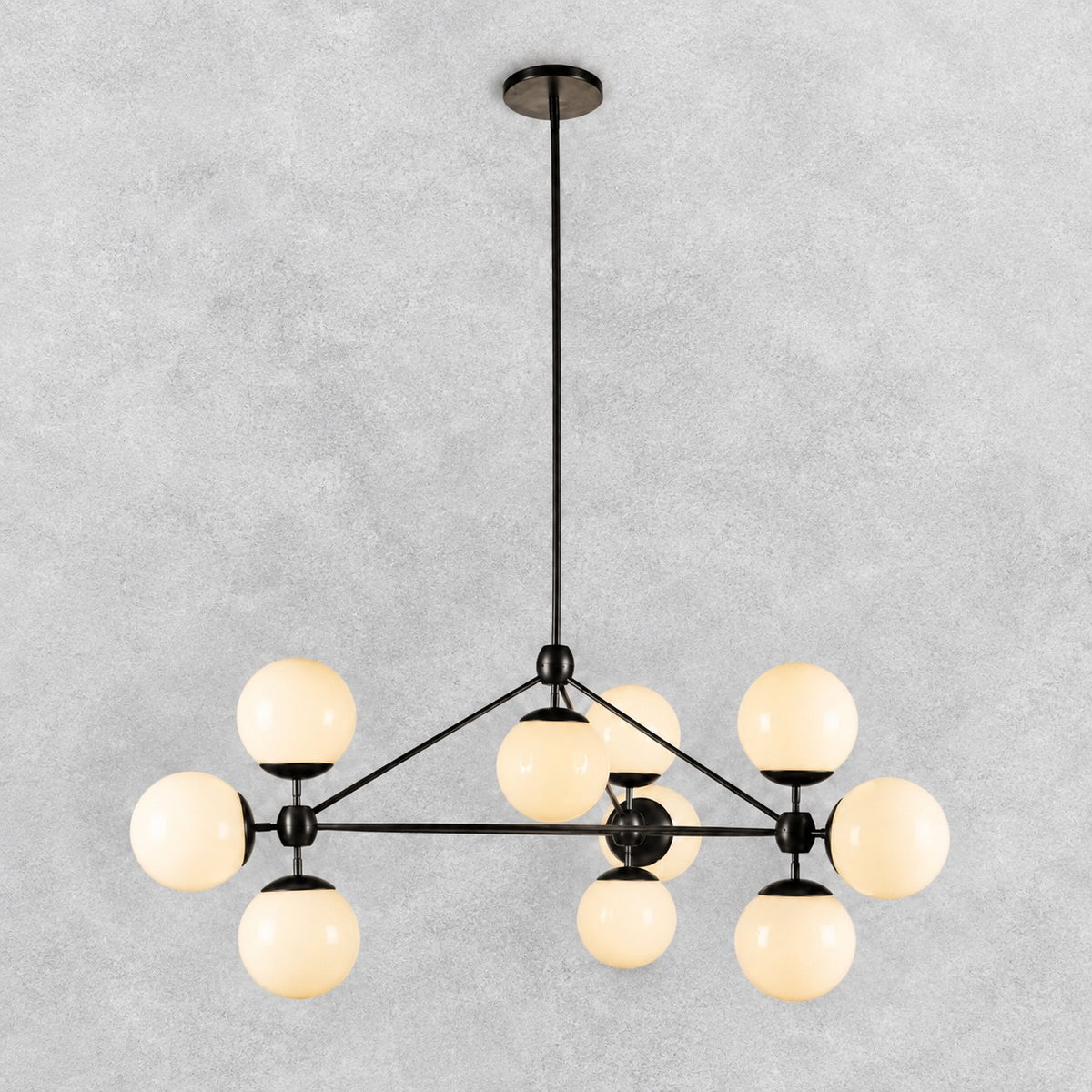 Modo Chandelier 37" - 3 Sided, 10 Globes