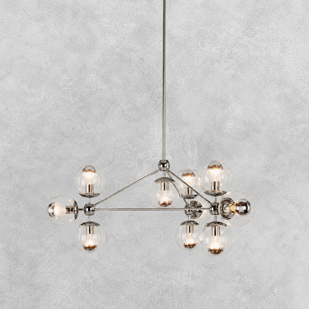 Modo Chandelier 37" - 3 Sided, 10 Globes