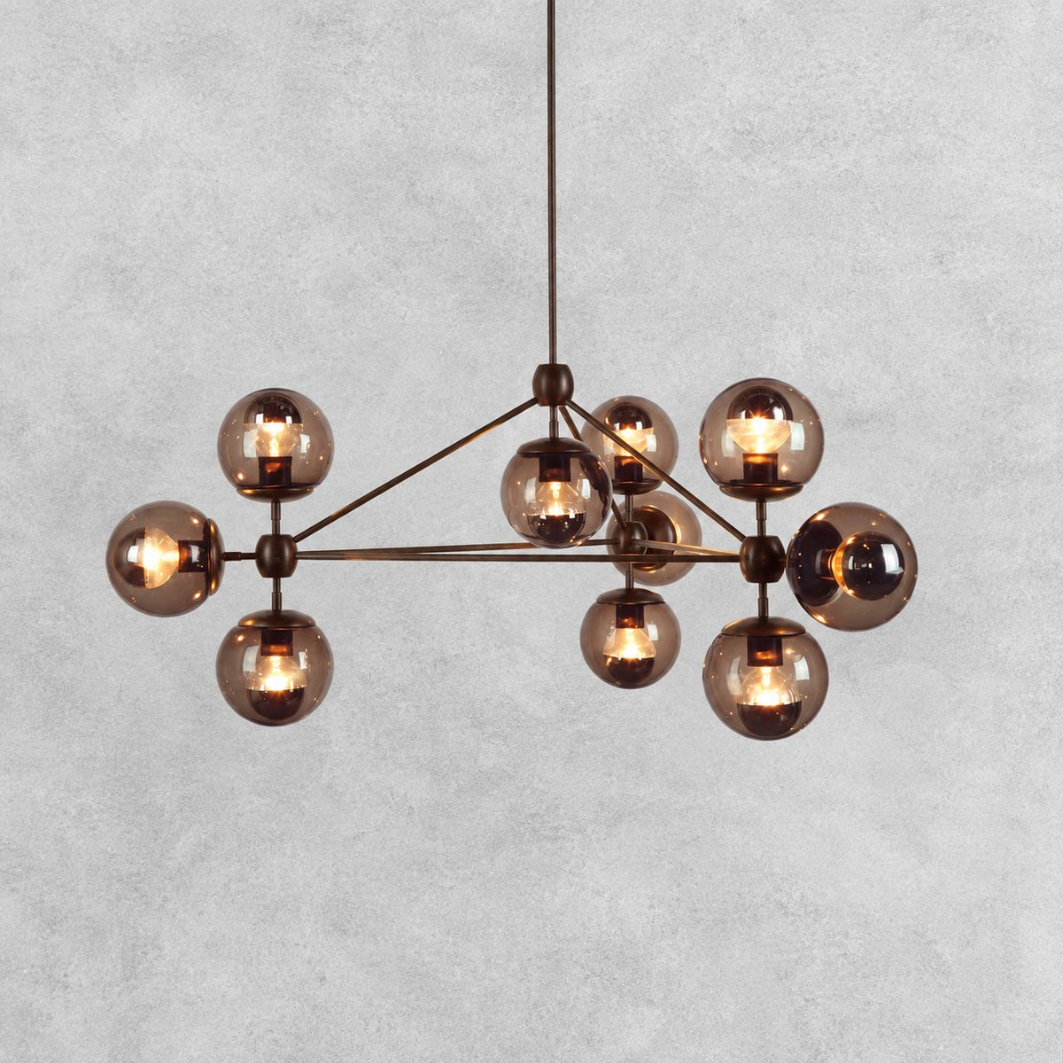 Modo Chandelier 37" - 3 Sided, 10 Globes