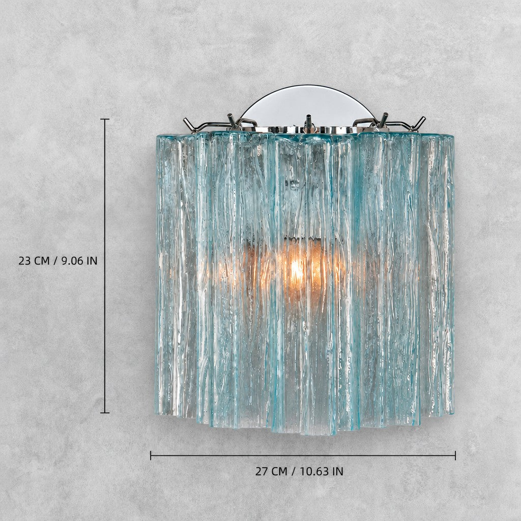 Murano-Style Fluted Glas  Wall Sconce