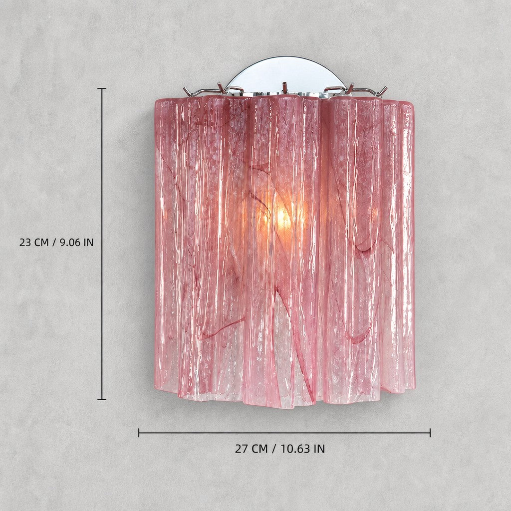 Murano-Style Fluted Glas  Wall Sconce