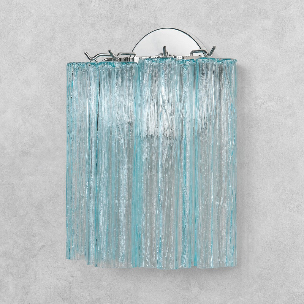Murano-Style Fluted Glas  Wall Sconce