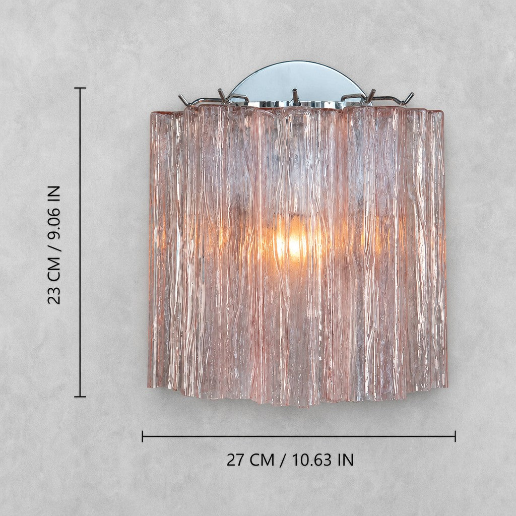 Murano-Style Fluted Glas  Wall Sconce