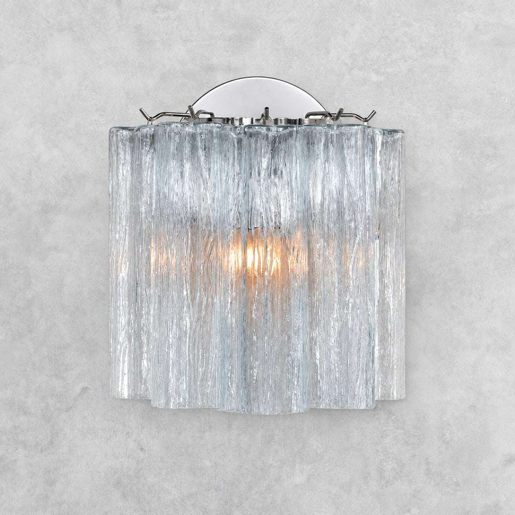 Murano-Style Fluted Glas  Wall Sconce