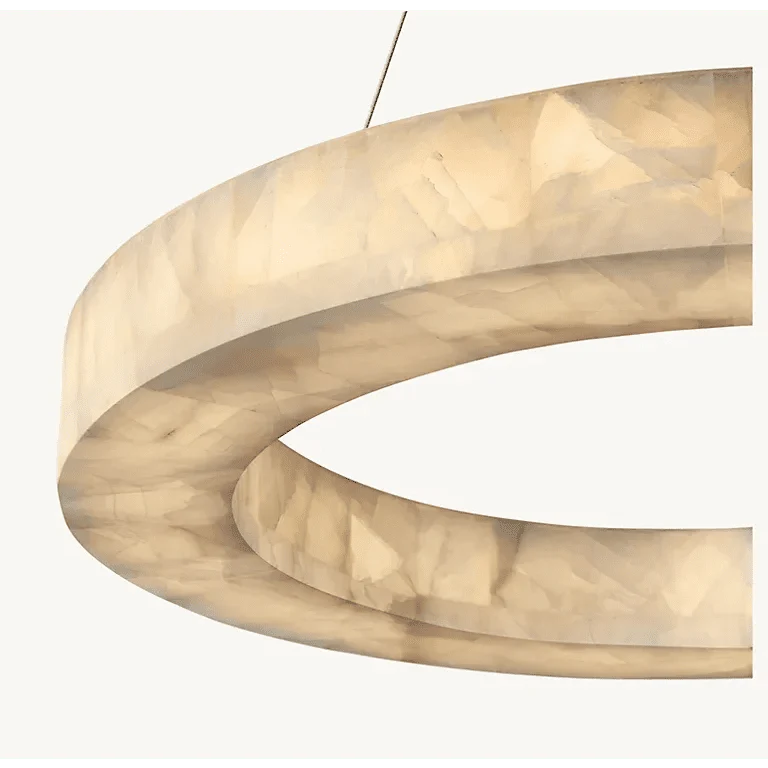 OLYRA 3 - TIER ROUND ALABASTER CHANDELIER 39" 47" 59"D - 100cm / 60cm | 39.4" / 23.6"BlackWarm whiteTrivellolab