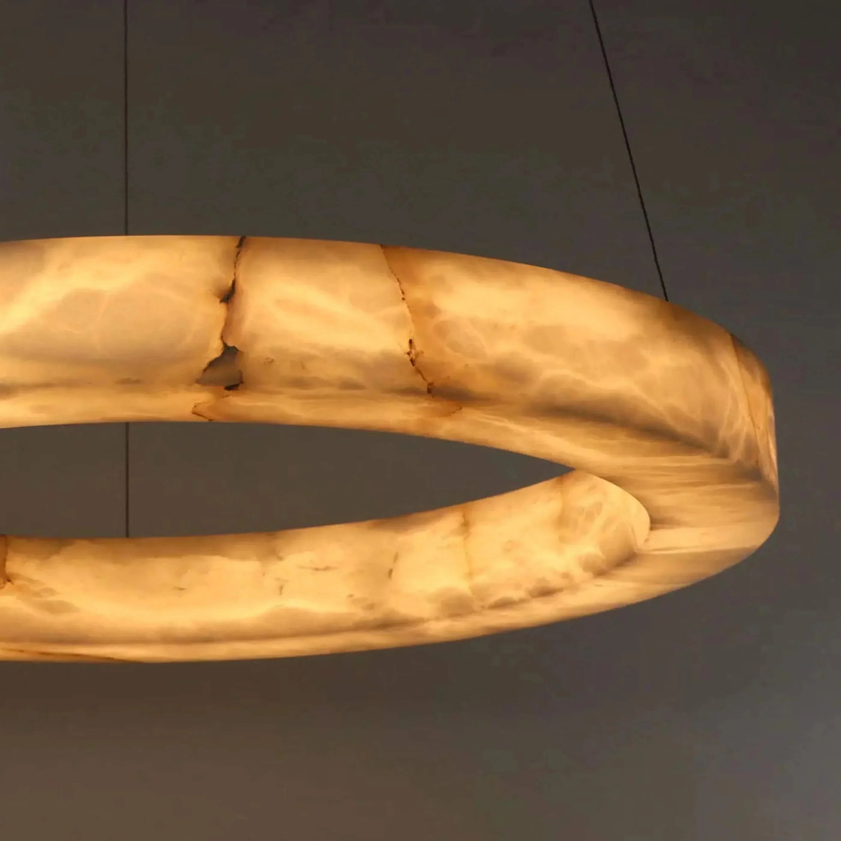 OLYRA 3 - TIER ROUND ALABASTER CHANDELIER 39" 47" 59"D - 100cm / 60cm | 39.4" / 23.6"BlackWarm whiteTrivellolab