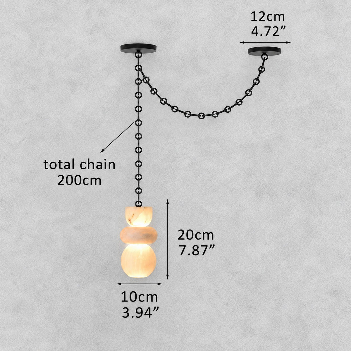 Orba Chain Alabaster Chandelier
