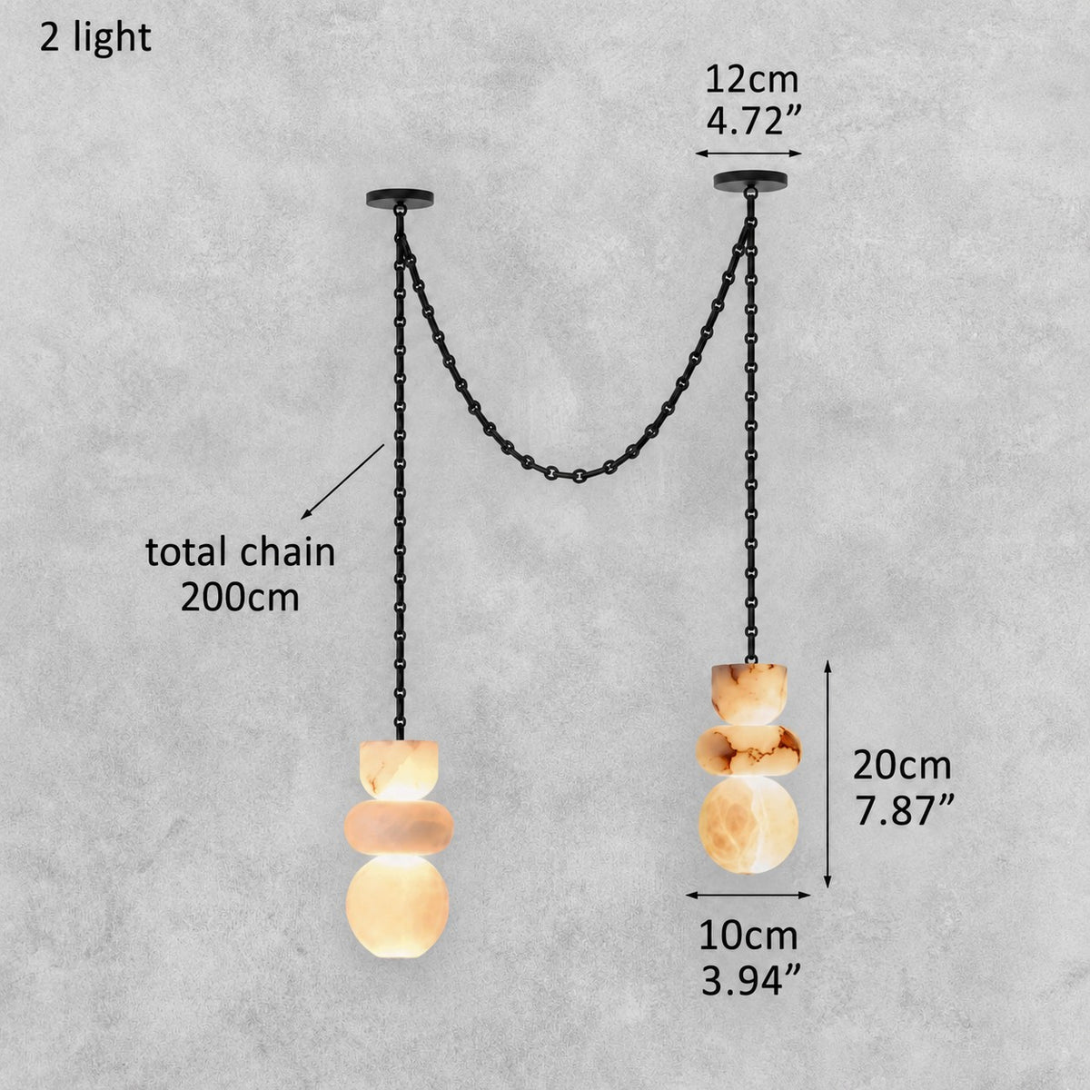 Orba Chain Alabaster Chandelier