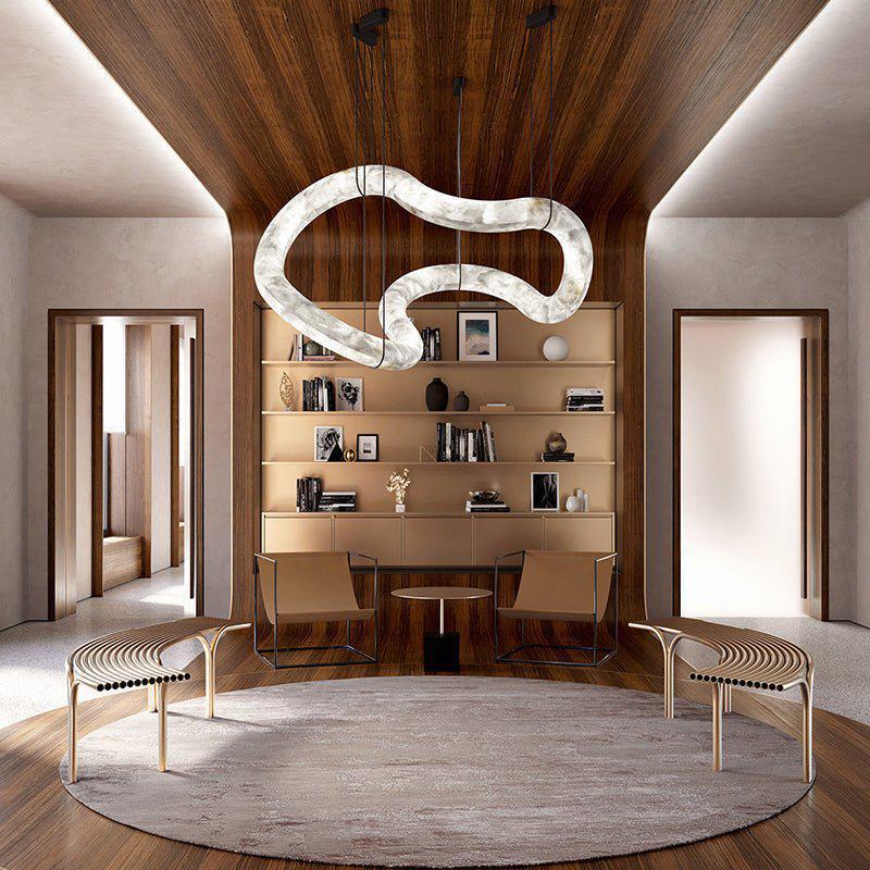 Oslo Infinity Symmetrical Entryway Alabaster Pendant Light - Trivellolab