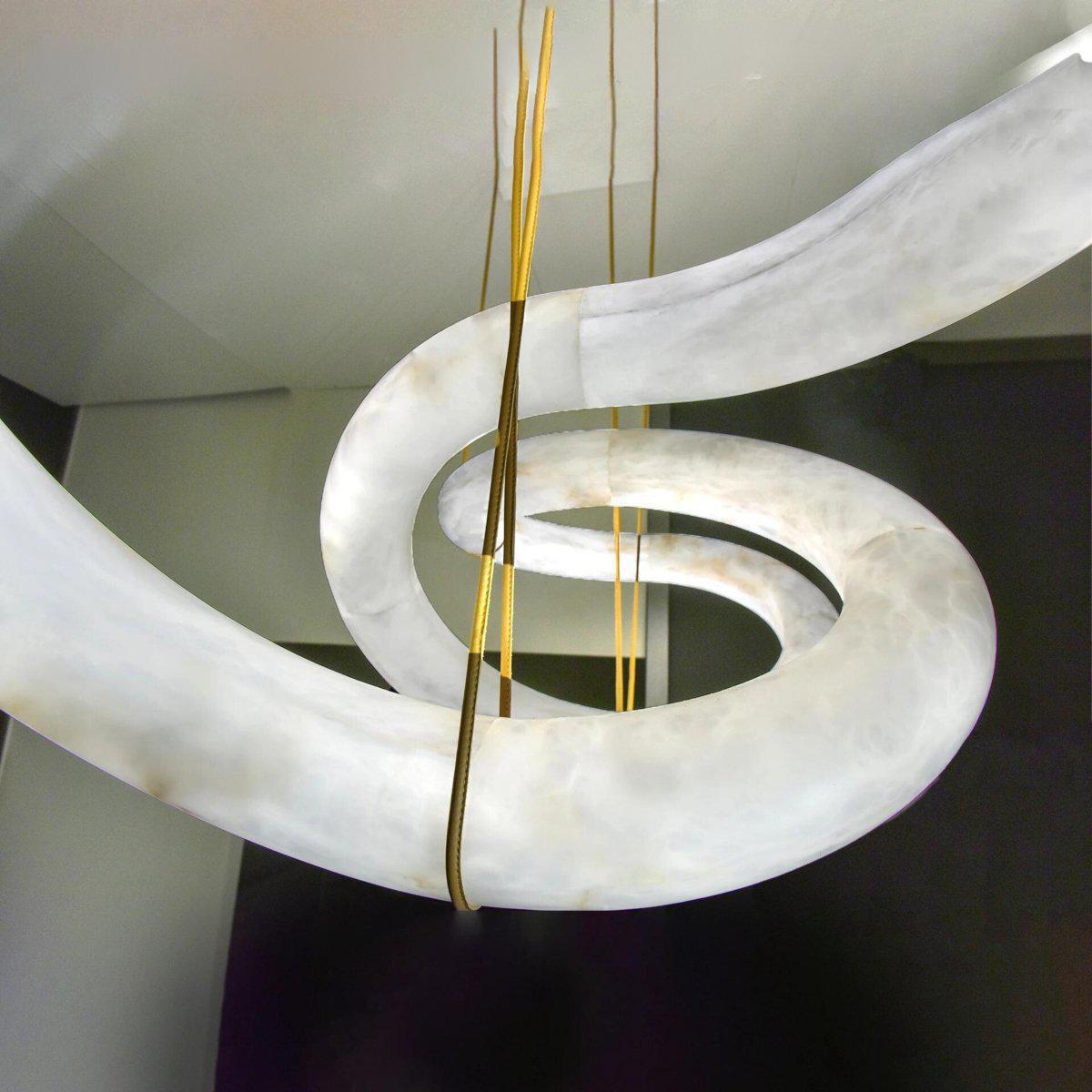Oslo Infinity Symmetrical Entryway Alabaster Pendant Light - Trivellolab