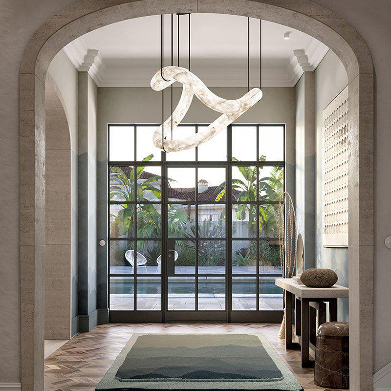 Oslo Infinity Symmetrical Entryway Alabaster Pendant Light - Trivellolab