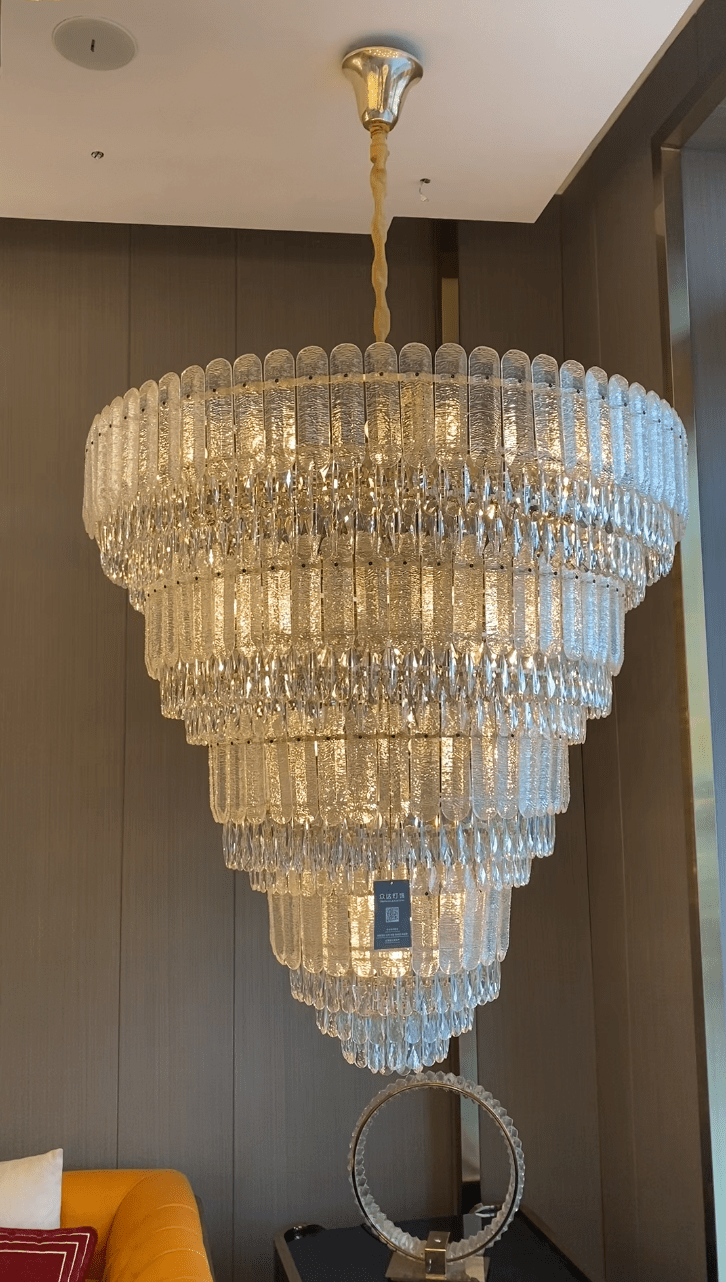 Oversized Multi - layers Luxury Gold Crystal Chandelier For Large Foyer/Hallway/Entryway - D39.4"*H59.1"/86kgWarm LightTrivellolab