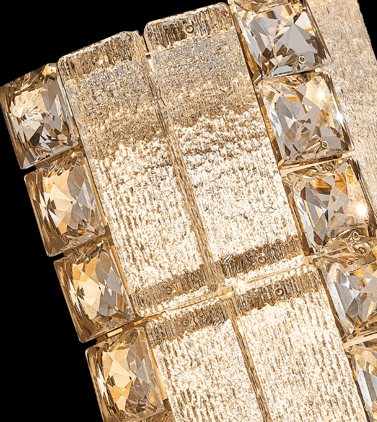 Oversized Multi - layers Luxury Gold Crystal Chandelier For Large Foyer/Hallway/Entryway - Wall Light/W3.94"*D3.94"*H15.75"Warm LightTrivellolab