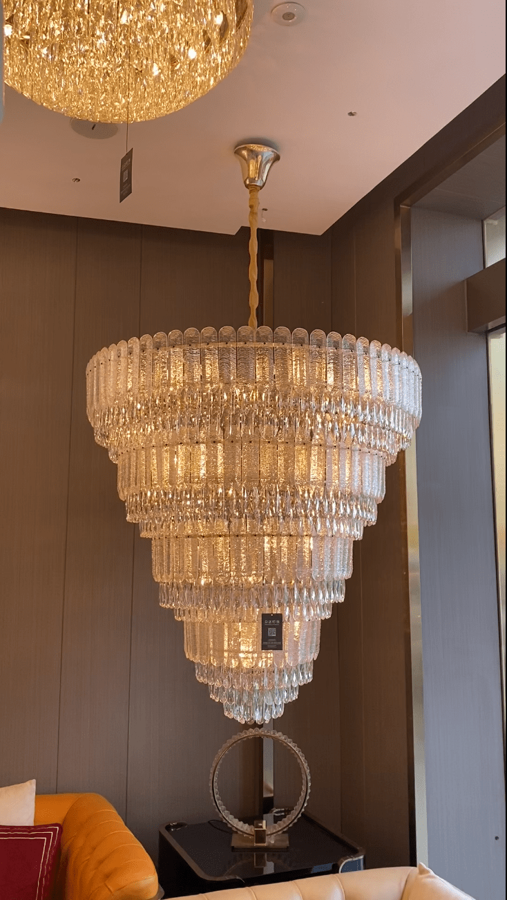 Oversized Multi - layers Luxury Gold Crystal Chandelier For Large Foyer/Hallway/Entryway - D39.4"*H59.1"/86kgWarm LightTrivellolab