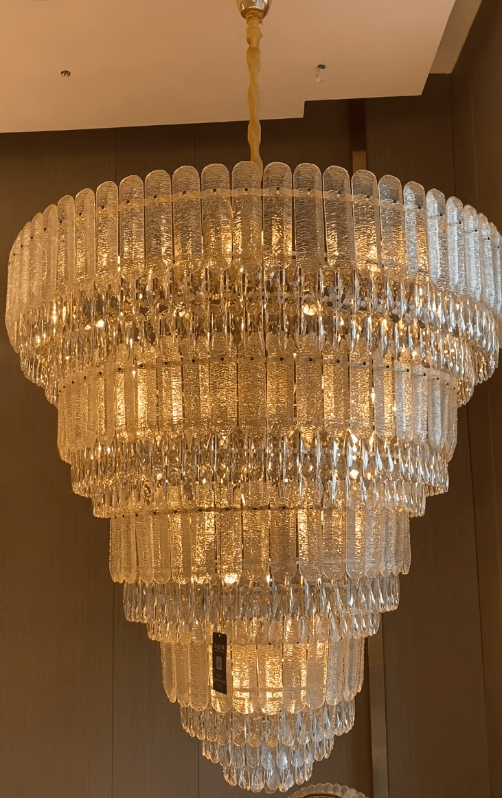 Oversized Multi - layers Luxury Gold Crystal Chandelier For Large Foyer/Hallway/Entryway - D39.4"*H59.1"/86kgWarm LightTrivellolab