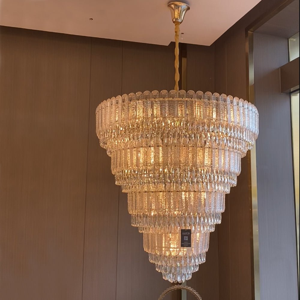 Oversized Multi - layers Luxury Gold Crystal Chandelier For Large Foyer/Hallway/Entryway - D39.4"*H59.1"/86kgWarm LightTrivellolab