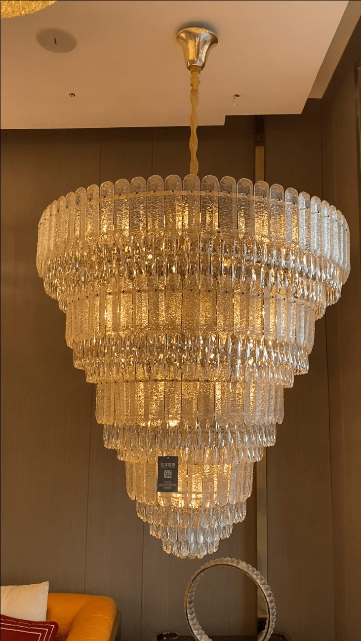 Oversized Multi - layers Luxury Gold Crystal Chandelier For Large Foyer/Hallway/Entryway - D39.4"*H59.1"/86kgWarm LightTrivellolab