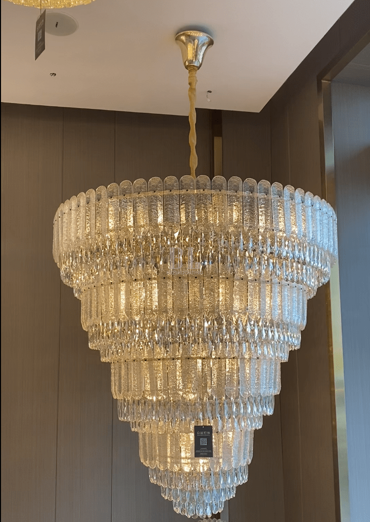 Oversized Multi - layers Luxury Gold Crystal Chandelier For Large Foyer/Hallway/Entryway - D39.4"*H59.1"/86kgWarm LightTrivellolab