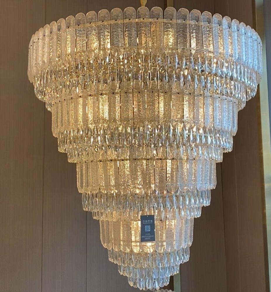 Oversized Multi - layers Luxury Gold Crystal Chandelier For Large Foyer/Hallway/Entryway - D39.4"*H59.1"/86kgWarm LightTrivellolab