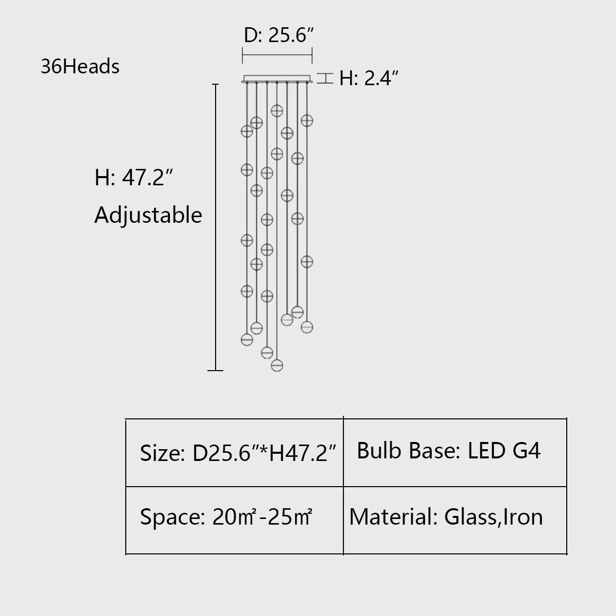 Oversized Nordic Art Round Air Bubbles Pendant Chandelier for Stairs/Spiral Staircase/Hotel Lobby - 7 Lights: D13.8"*H47.2"Warm LightTrivellolab