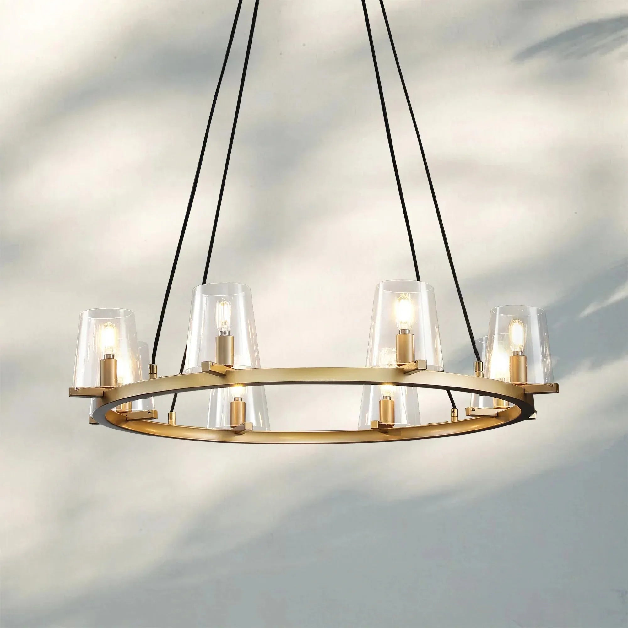 Pauilla Modern Clear Glass Round Chandelier 36'' 48‘’ 60‘’-