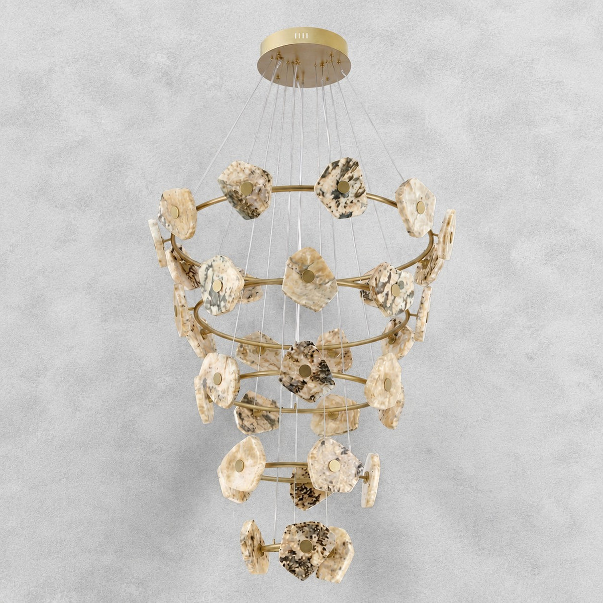 Petra Modern Natural Stone Cascading Chandelier
